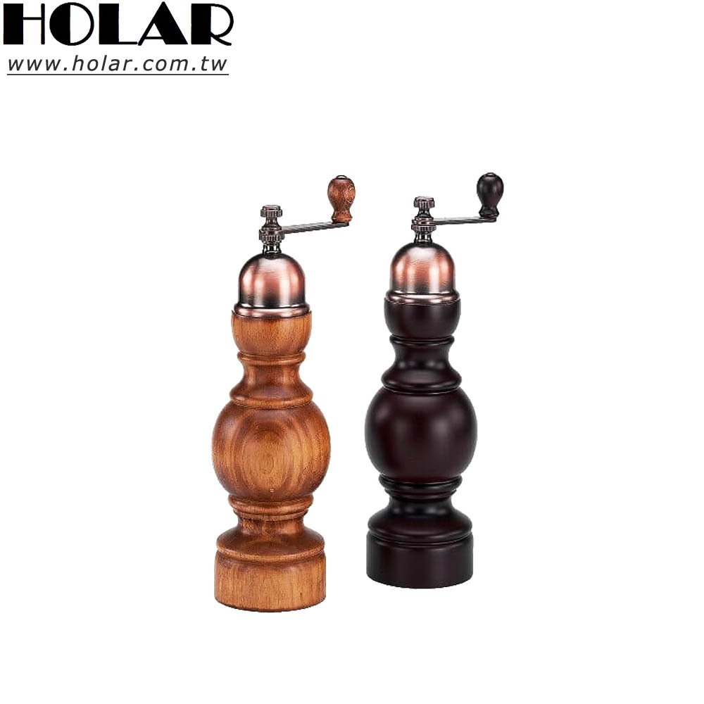 [Holar] Taiwan Made Antique Design Hand Crank Salt and Pepper Mill Wood