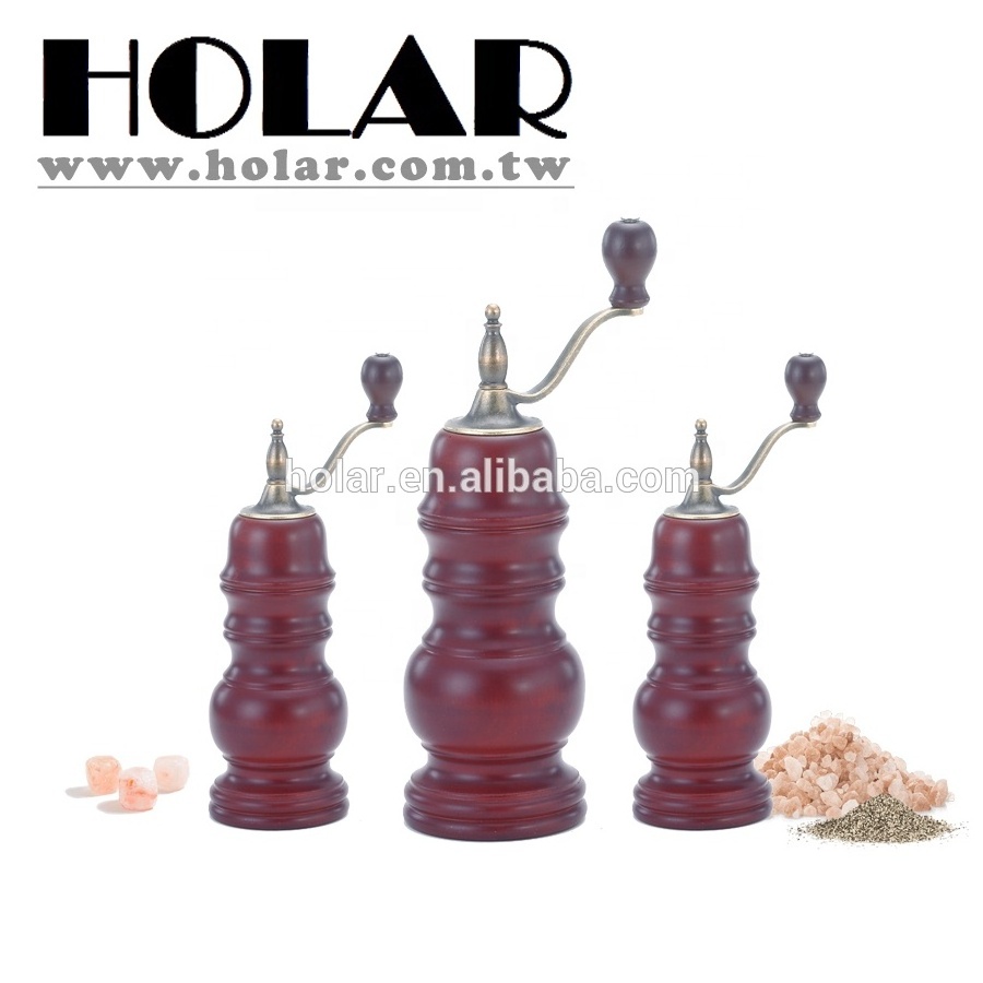 [Holar] Taiwan Made Antique Turkish Salt Pepper Grinder with Crank Handle