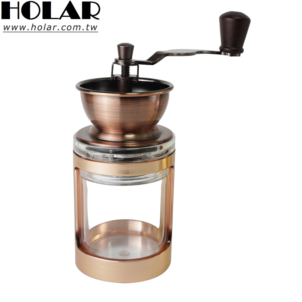 [Holar] Taiwan Made Premium Conical Adjustable Hand Manual Coffee Grinder with Large Storage Jar