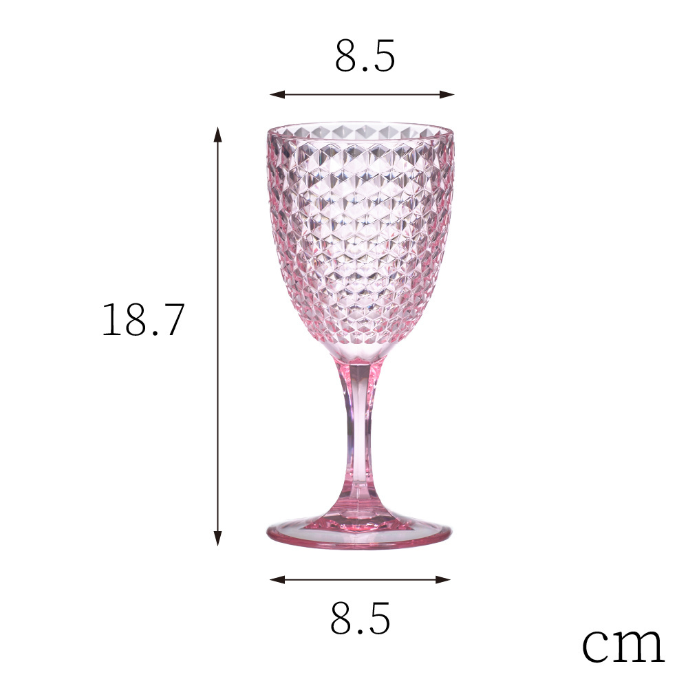 [Holar] Taiwan Made Acrylic AC Restaurant Hotel Bar Custom Color Diamond Party Wine Glasses