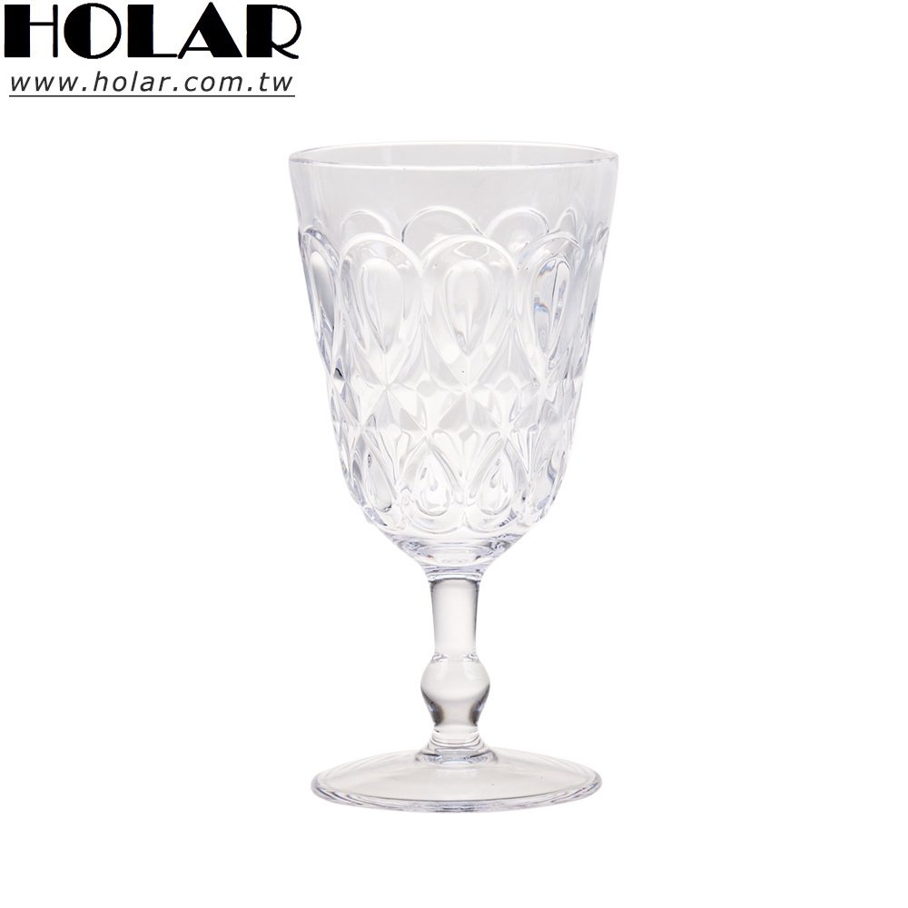 [Holar] Taiwan Made Reusable Shatterproof Stemmed Crystal-Like 12 Oz Plastic Wine Glasses