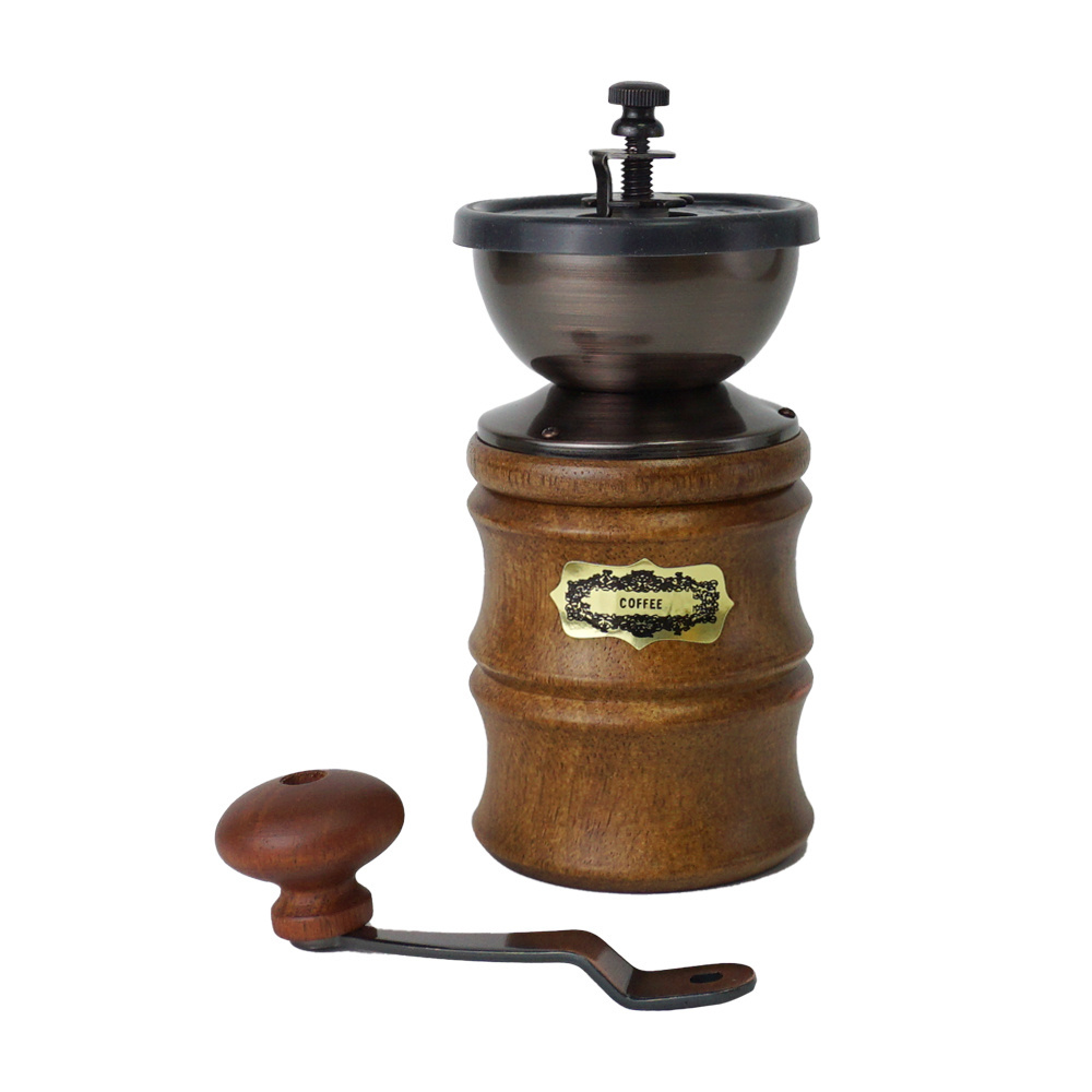 [Holar] Taiwan Made Manual Coffee Grinder Wooden Coffee Bean Mill with Silicone Lid