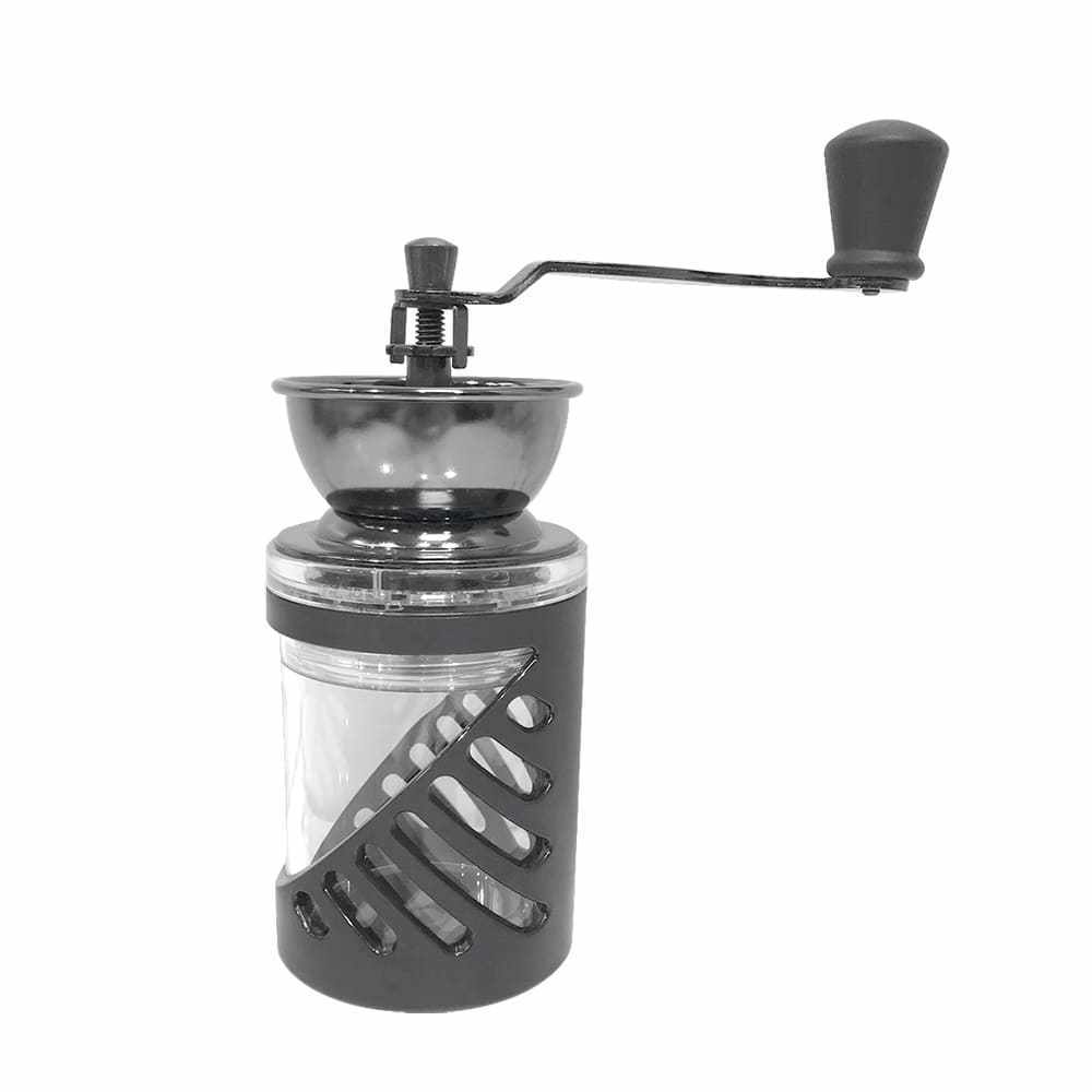 [Holar] Taiwan Made Black White Conical Portable Manual Coffee Grinder with Clear Storage Jar