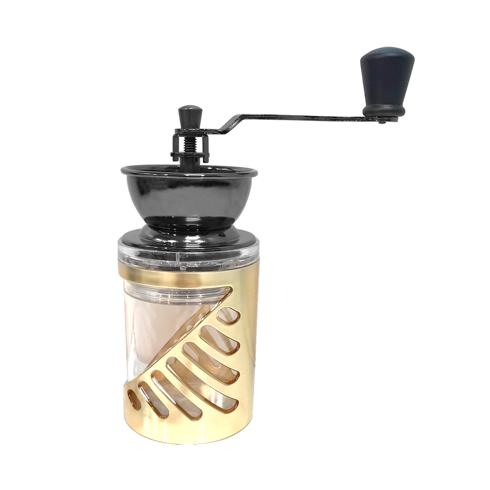 [Holar] Taiwan Made Black White Conical Portable Manual Coffee Grinder with Clear Storage Jar