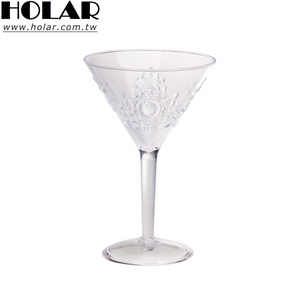 [Holar] Taiwan Made Clear Unbreakable Reusable Embossed Plastic Martini Glasses