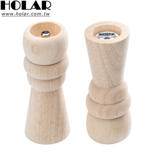 [Holar] NEW 2024 Taiwan Made Inverted Design Refillable Wood Manual Salt and Pepper Mill Set