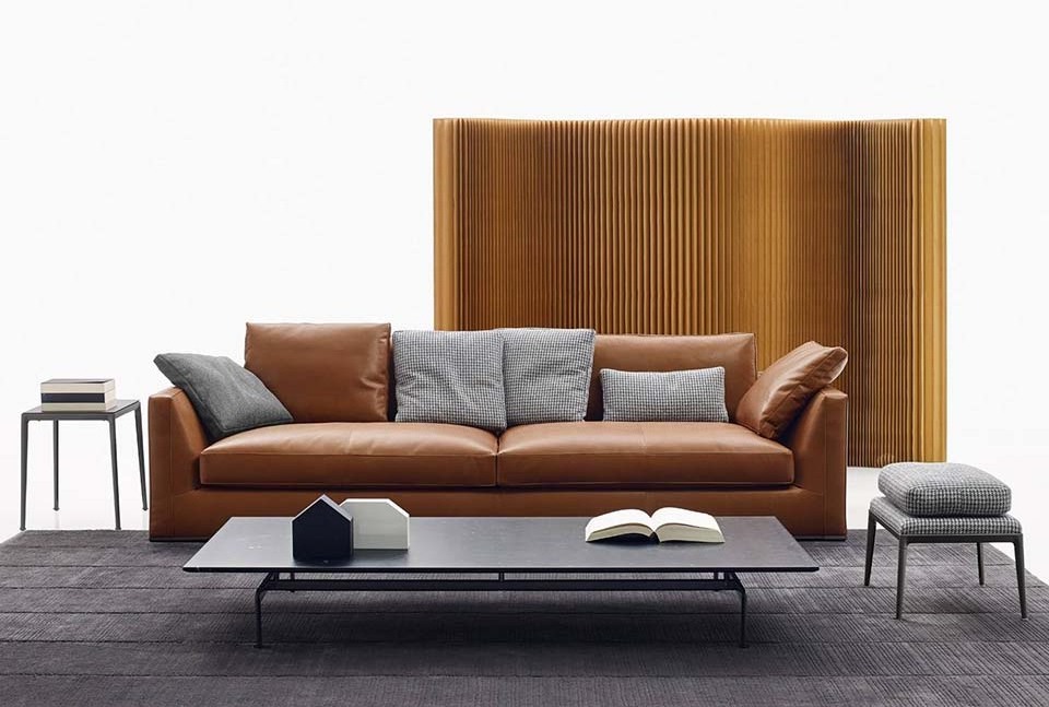 European Style Latest Living Room Sofa Design Top Grain Leather Sofa