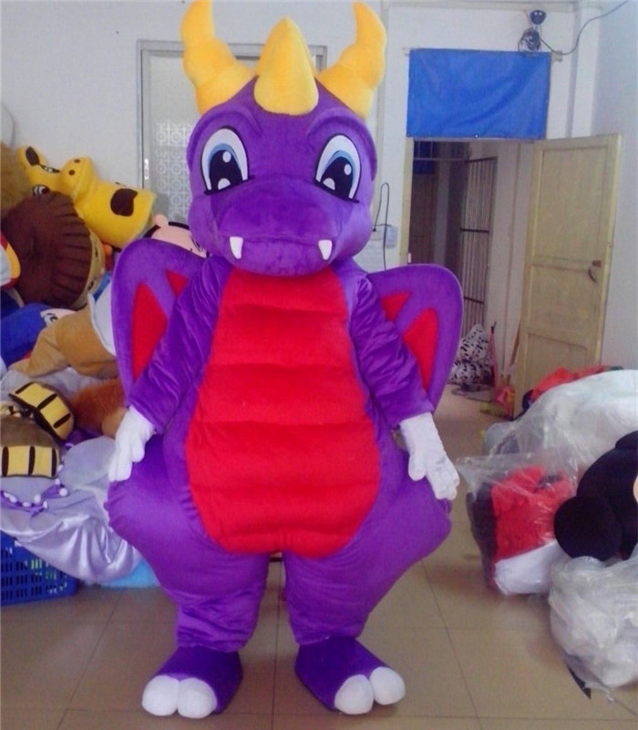 Adult dinosaur costume/purple dragon mascot costume for adult