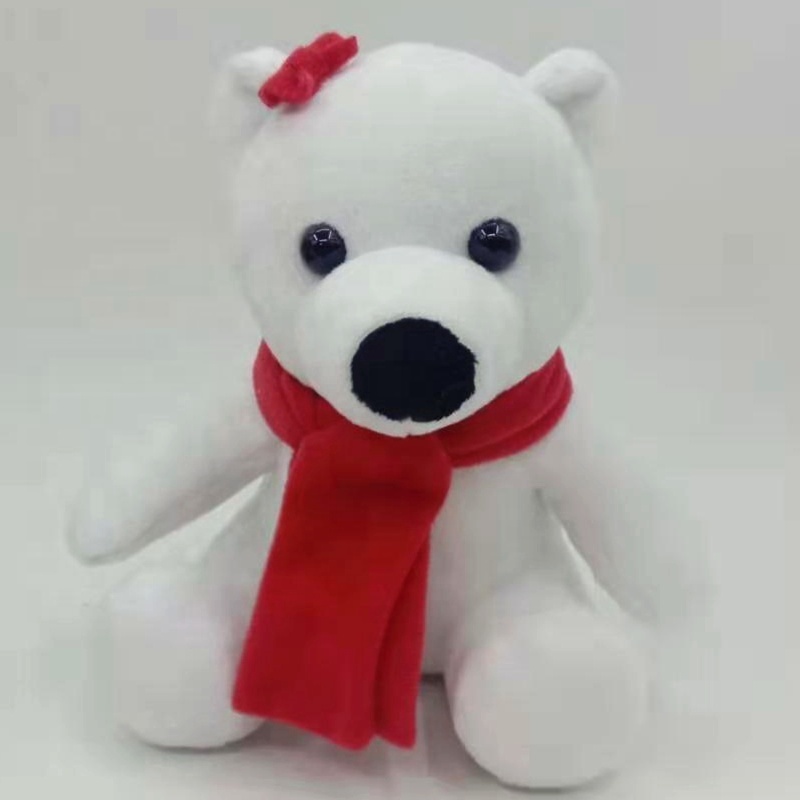 Red scarf white polar bear plush toys/plush toys stuffed animal/soft toys