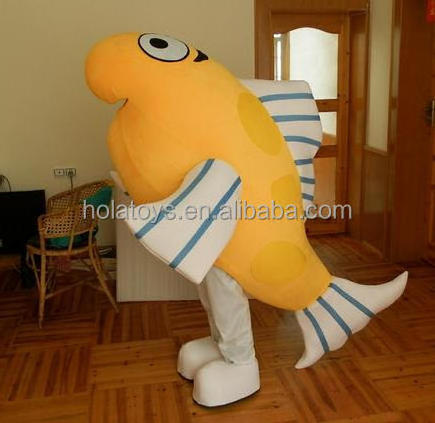 Hola yellow fish mascot costume/costume/mascot costume