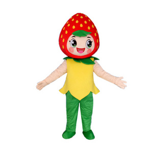 Smile fruit strawberry girl red mascot/mascot costume/costumes