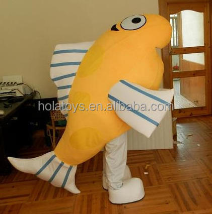 Hola yellow fish mascot costume/costume/mascot costume