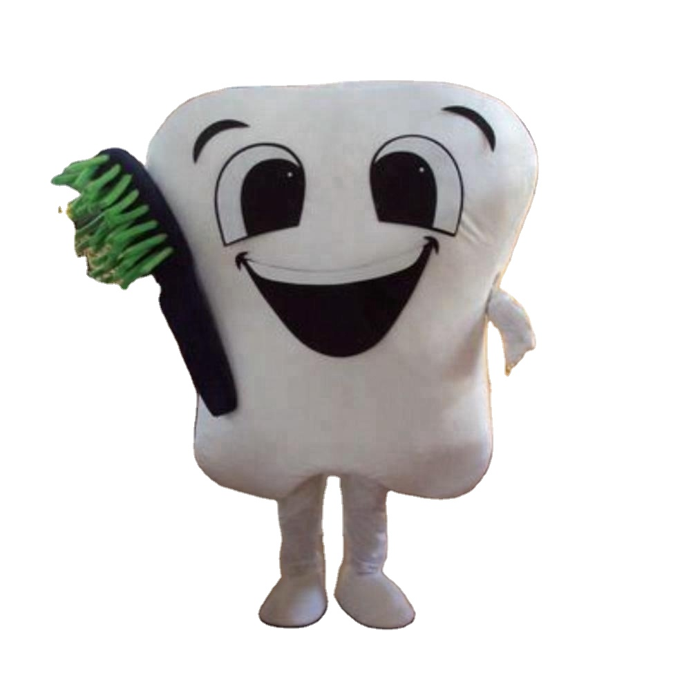 White tooth mascot costume for adult/promotion use cartoon character mascot doll