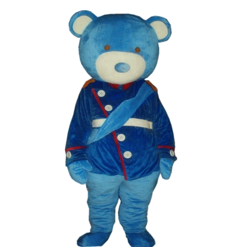 Blue bear mascot costume/gentleman bear mascot suit