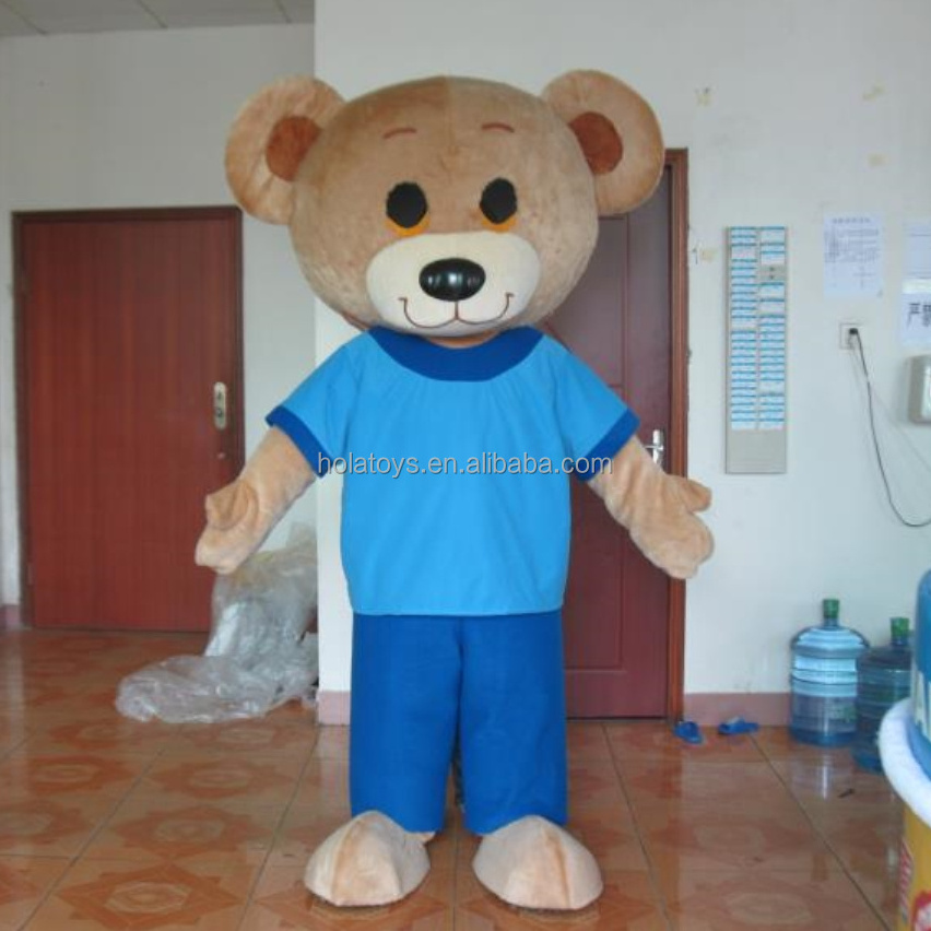 Blue T-shirt adult bear mascot costumes/teddy bear mascot costume