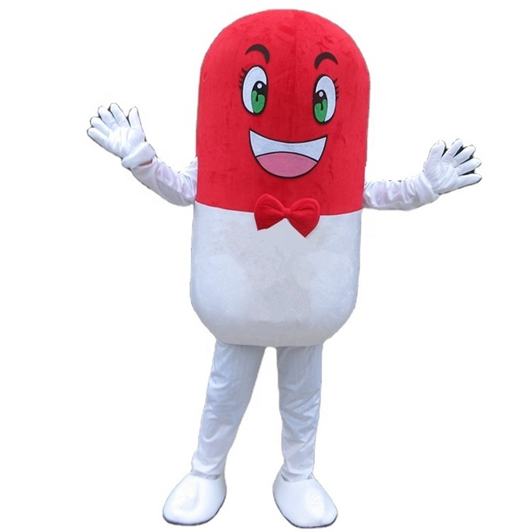 Red pill capsule mascot costume/mascot/mascot custom