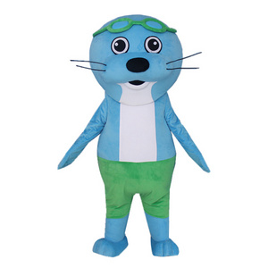 Blue cartoon sea lions seals animal mascot costume/mascot/costumes