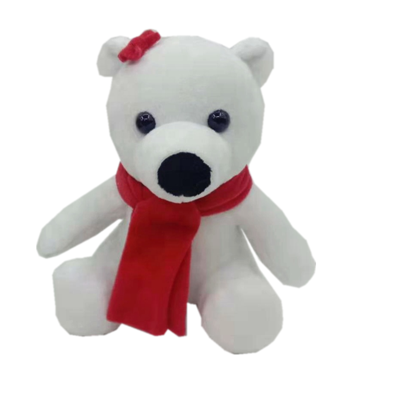 Red scarf white polar bear plush toys/plush toys stuffed animal/soft toys