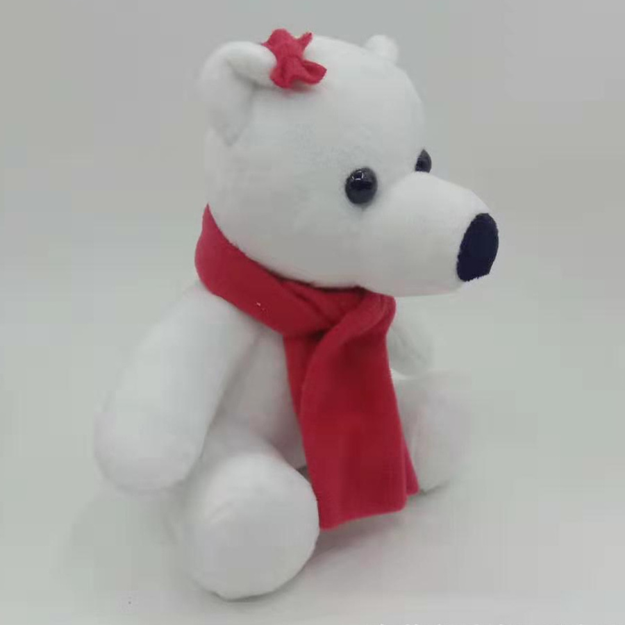 Red scarf white polar bear plush toys/plush toys stuffed animal/soft toys