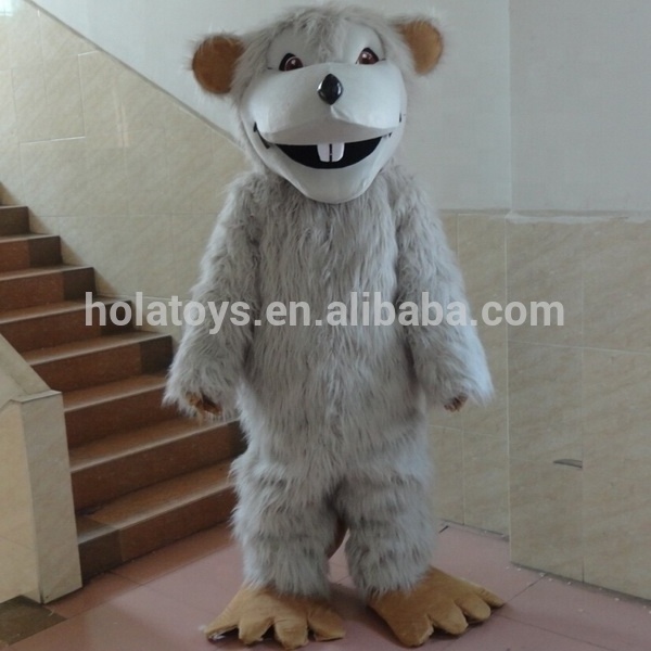 Hola grey mouse mascot costume/fur cartoon character mascot costume