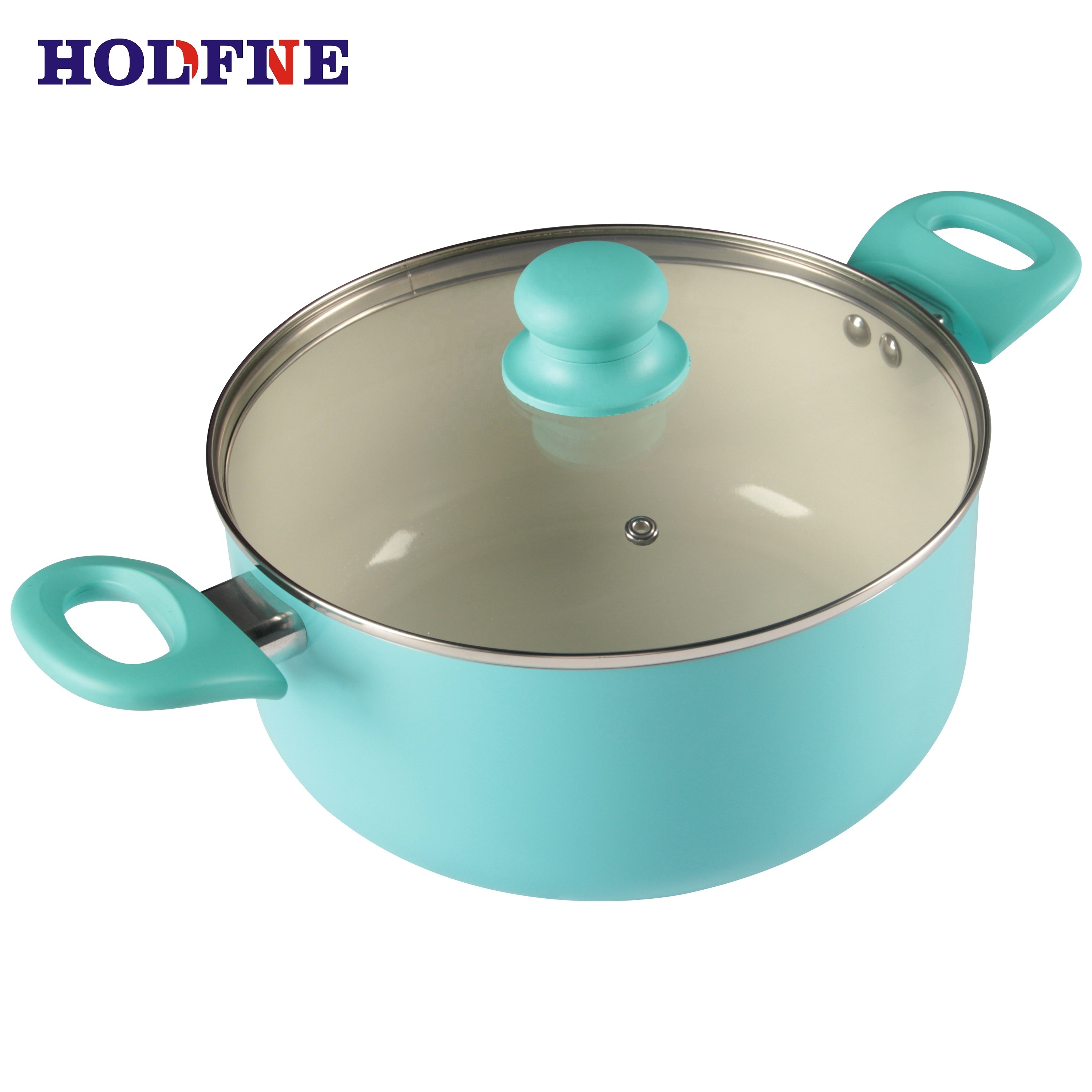 New promotion hot style pressed aluminum ceramic non-stick cookware sets with handle