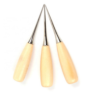 Wooden Handle Hole Punches Leather Drillable Stitching Sewing Awl Repair DIY Gadget Tool Leather Craft Accessories HA01513