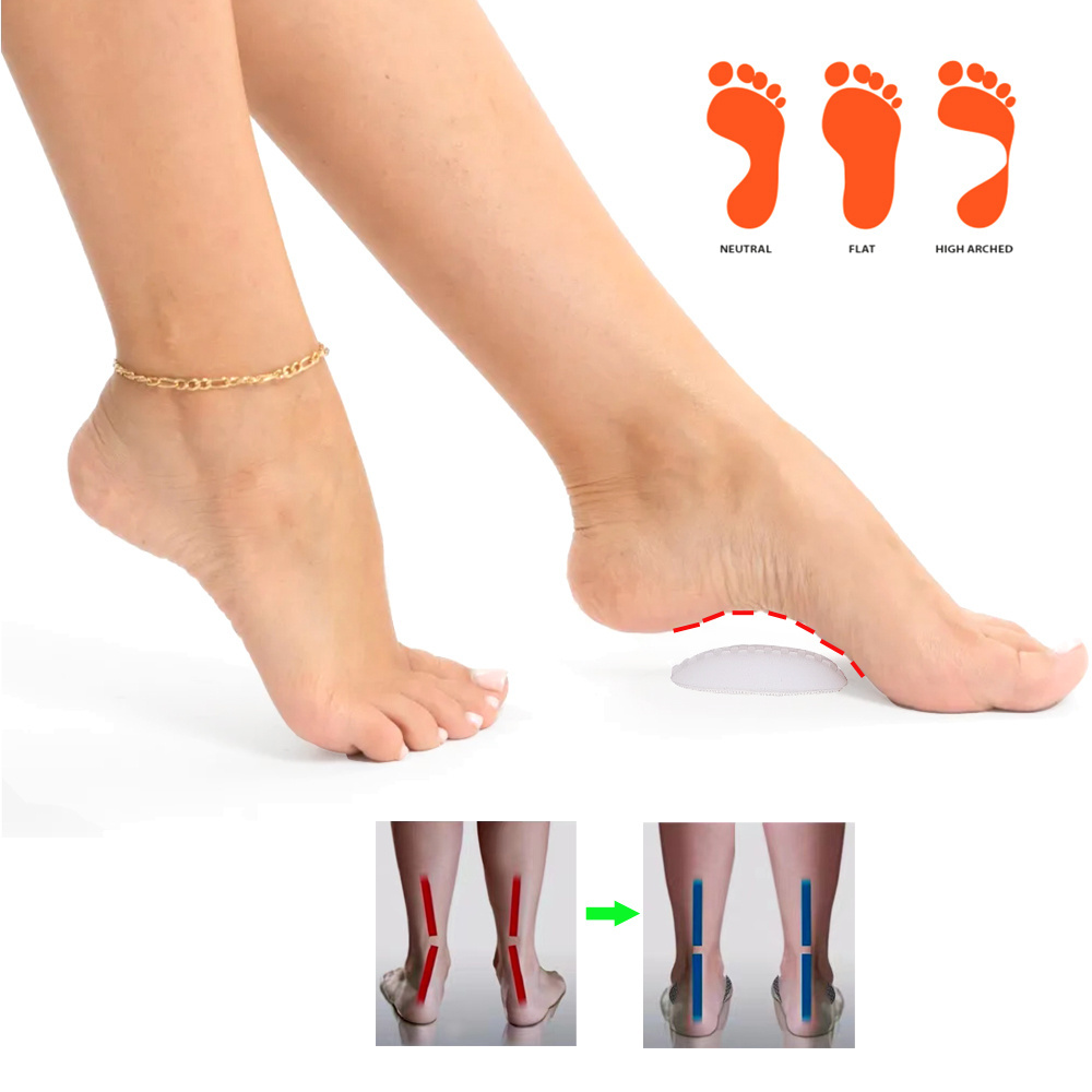 NEW Orthotic Removable Arch Support Insole Flat Foot Pain Relief Flatfoot Corrector Shoe Cushion Insert Silicone Orthopedic Pad