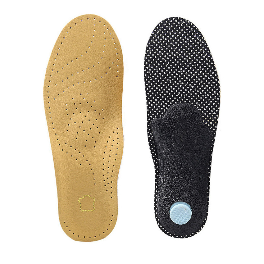 Leather Orthotic Insoles Orthopedic Flat Feet Heel Pain Arch Support Man Woman Shoe Sole Insoles for Feet Foot Care HA00848