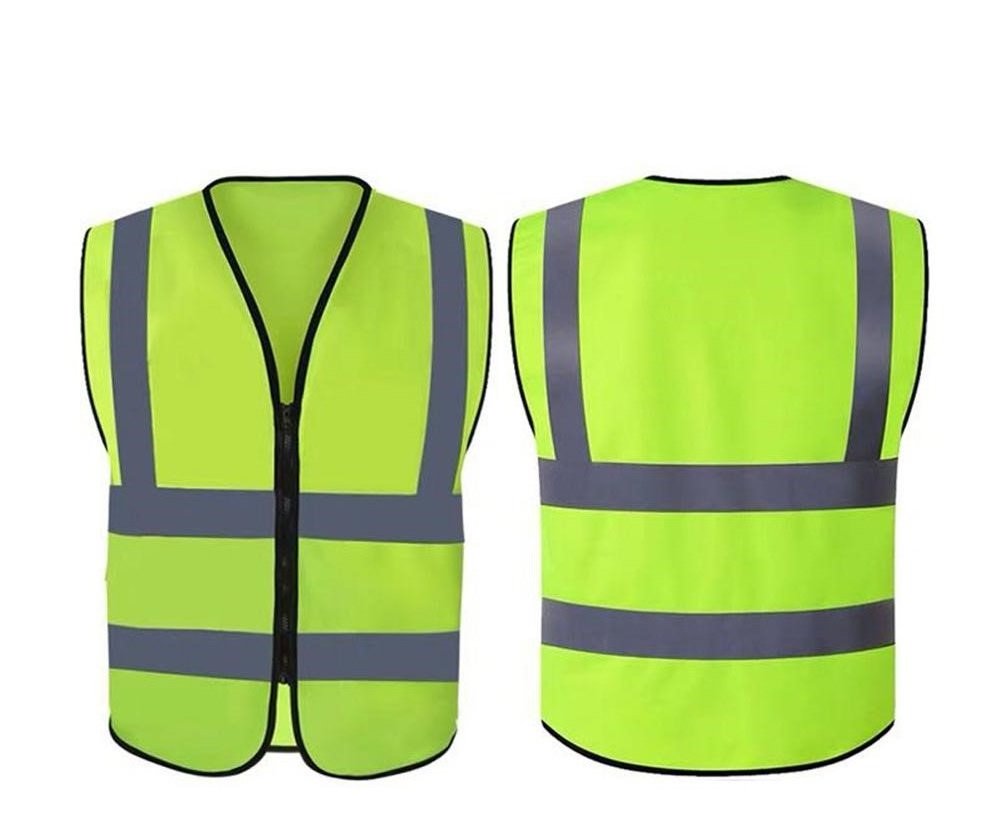 100% Polyester Safety Jacket Reflective Vest with Logo and Pockets custom sale new style best selling