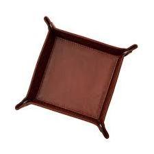 Brown Leather Valet Tray Made in Italy