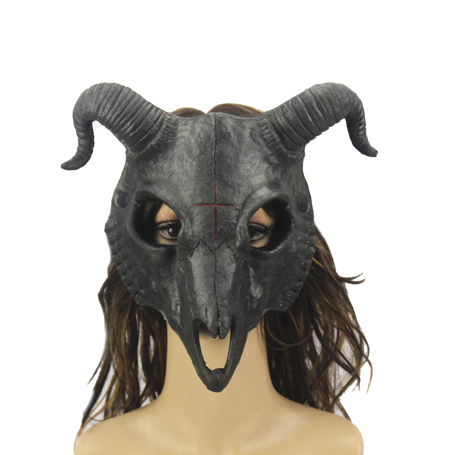 Wholesale Custom Sheep Skull Mask Scary Goat Horn Animal Head Masks Halloween Mask Cosplay Costume