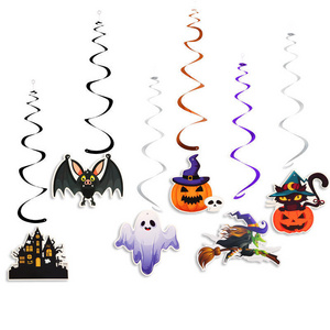 Halloween Decorations Spiral Hanging Colorful Ghost Pumpkin Ceiling Decorations for Classroom Hanging Halloween Decorations