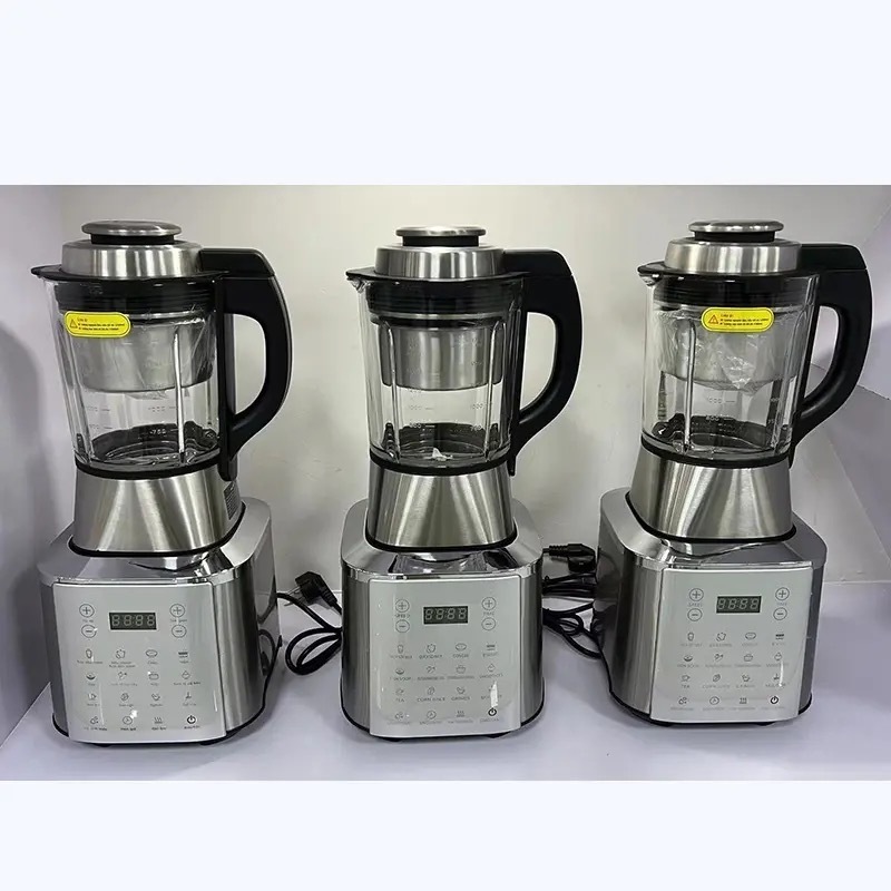 Multi-functional glass and stainless steel industrial blender touchpad heating commercial blenders