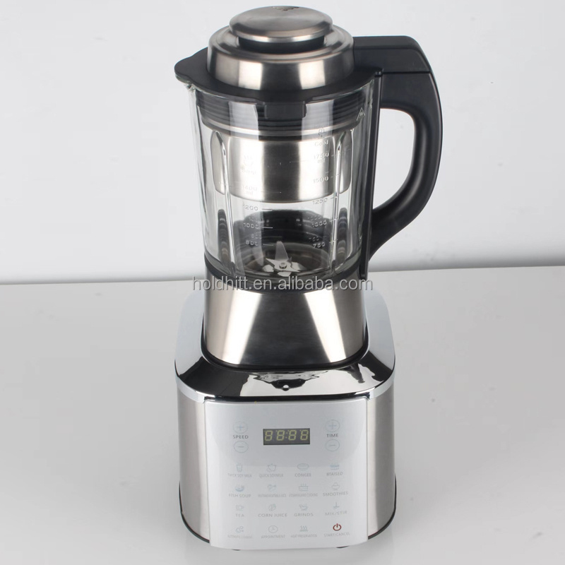 Multi-functional glass and stainless steel industrial blender touchpad heating commercial blenders