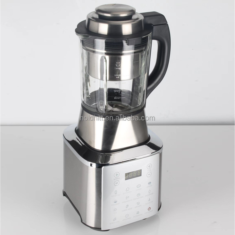 Multi-functional glass and stainless steel industrial blender touchpad heating commercial blenders