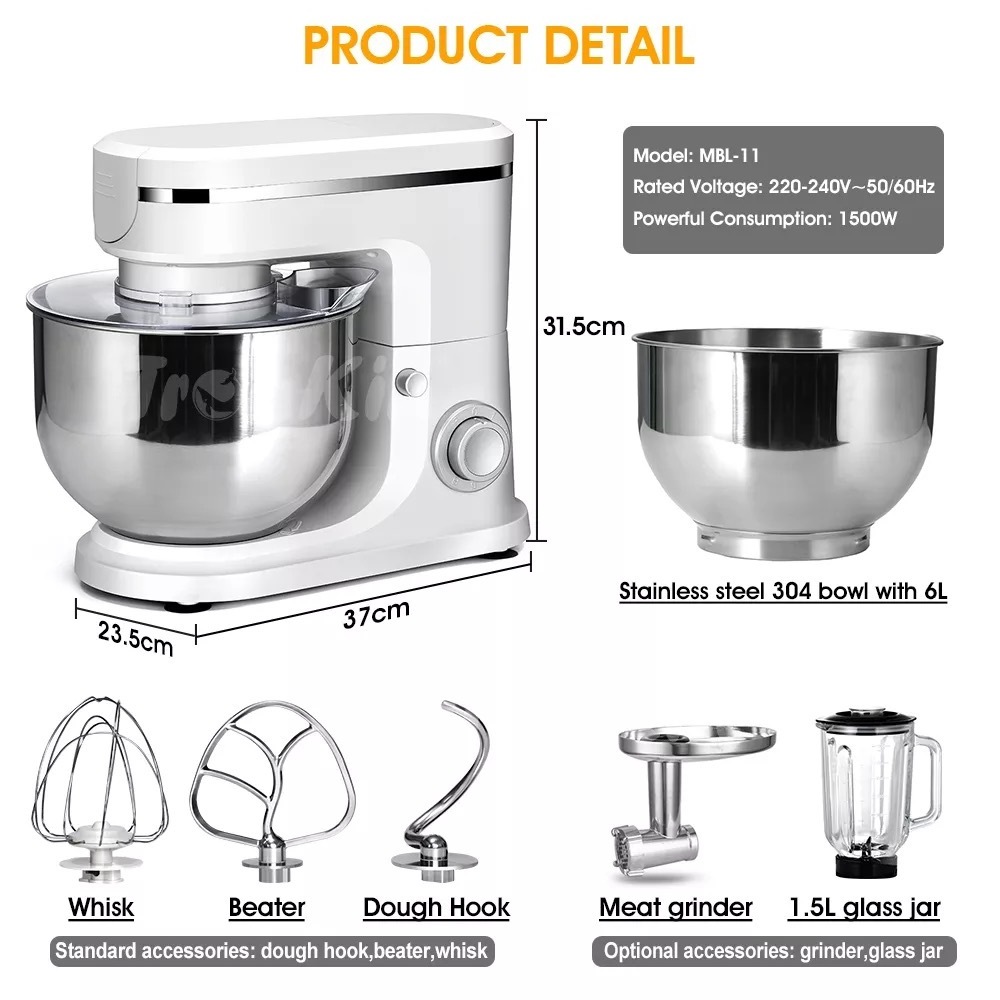 2023 Household Stand Mixer OEM 6.5L,Cake Bread Dough Mixer Planetary Electric Home Kitchen Appliance Food Mixer