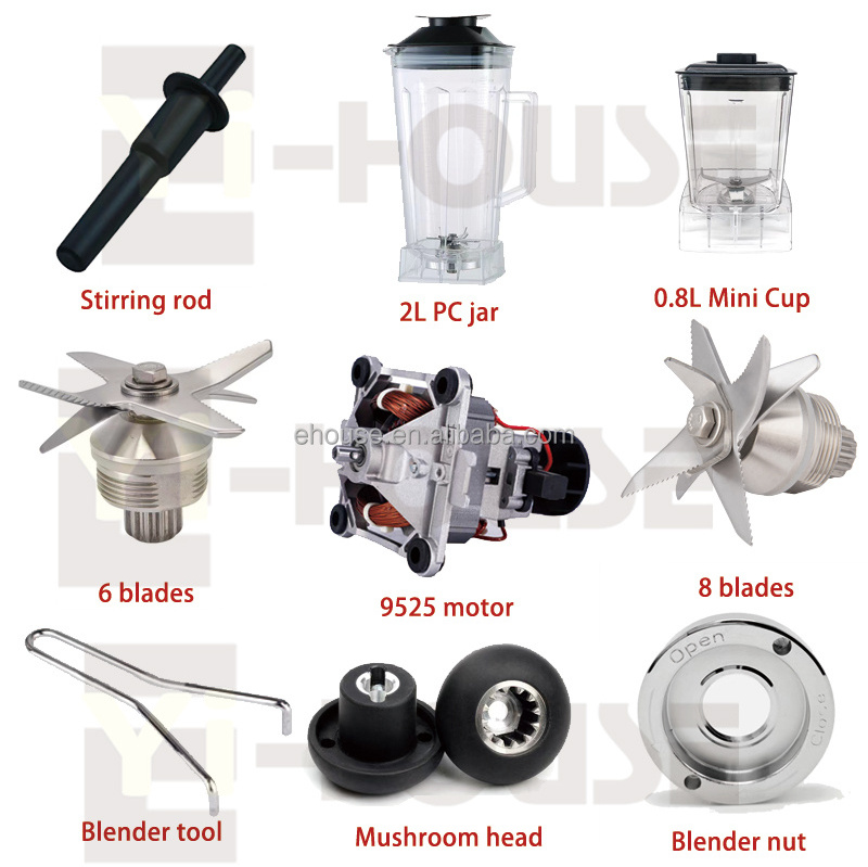 High quality SILVER CREST Commercial blender Spare Parts Mushroom Head 6 Blade Knife 9525 Motor Blender Accessories