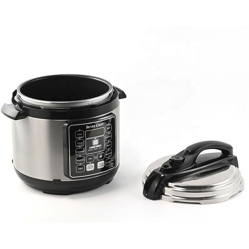 Silver Crest 5L 6L Stainless Steel 10 In 1 Multifunction Smart LCD Home Digital Rice Cooker Electric Pressure Cooker