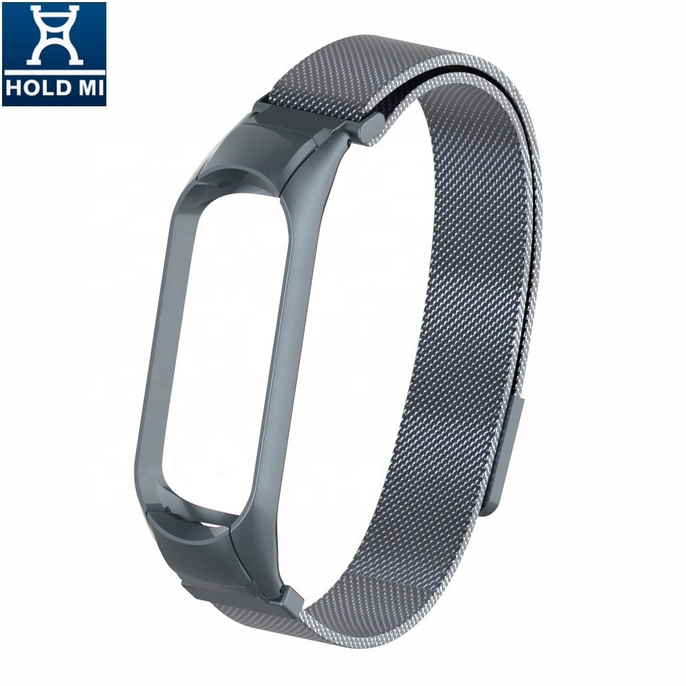 Color Mi Band 4 Milanese Smart Watch Band Gray Holdmi 43036 Series Titanium Luxury Stainless Steel 1 Pcs 20 Colors Acceptable SS