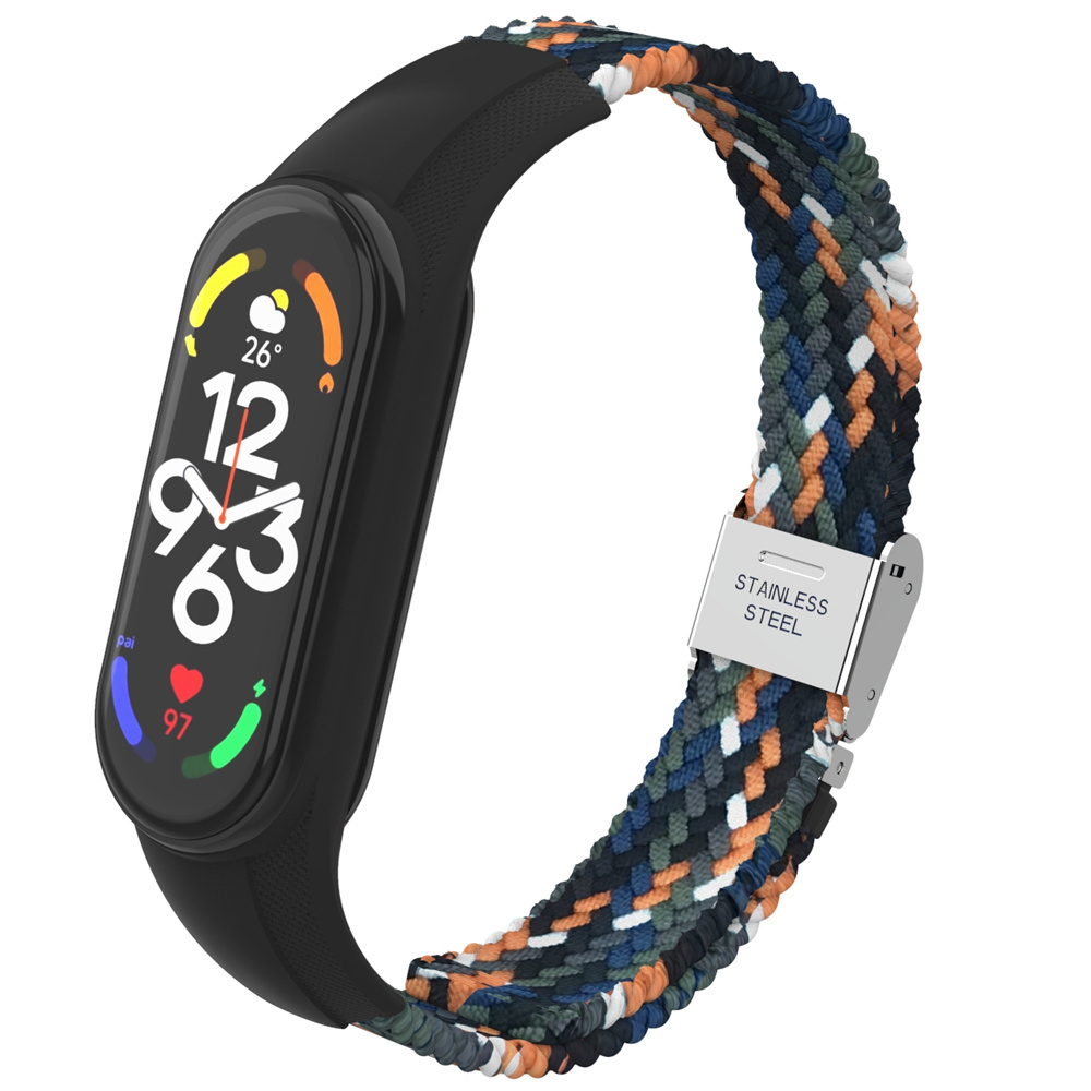 ODM HOLDMI new smart mi band 7 watch bracelet 7315 series cowboy color braided nylon miband7 strap for xiao mi band 3 4 5 6 7