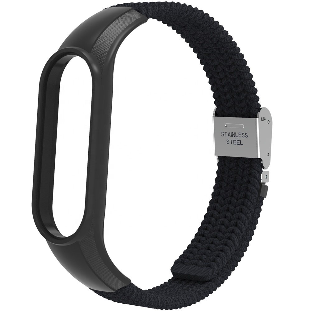 ODM new 7315 series adjustable braided nylon with soft tpu frame miband7 strap compatible with mi band 3 4 5 6 7