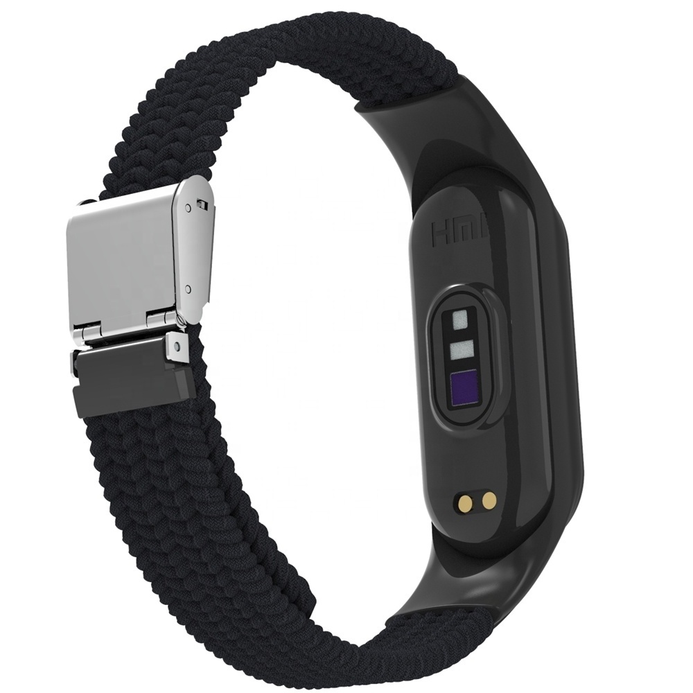 ODM new 7315 series adjustable braided nylon with soft tpu frame miband7 strap compatible with mi band 3 4 5 6 7