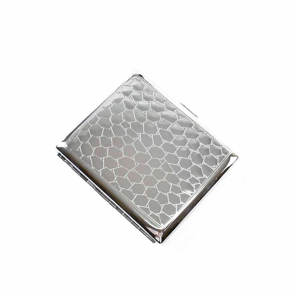 2022 wholesale aluminium custom logo portable metal silver  20pcs cigarette case