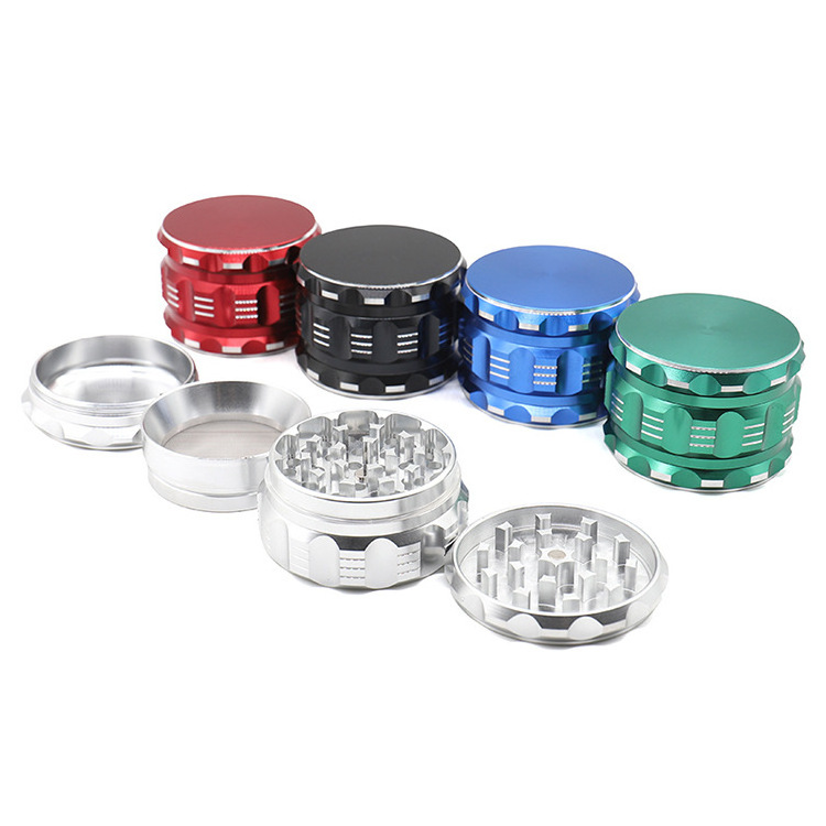 High Quality Metal Cool Spice New Design 4 piece Aluminum Tobacco  Crusher Herb Grinder