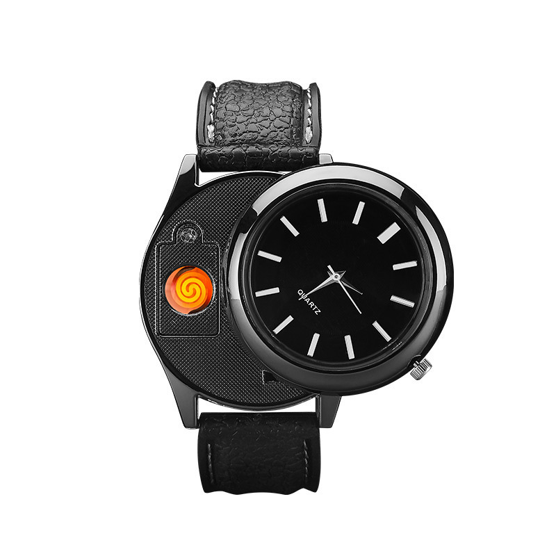 Rechargeable Smart Watch Lighter OEM Usb Watch Lighter For Gift Men's Quartz Wristwatch Watch Lighter