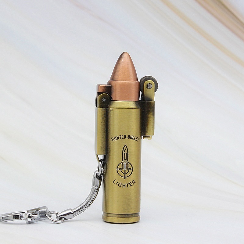 Wholesale Hunter Bullet Lighter Flint Free Fire Torch Lighter Metal Cigar Cigarette Lighter For Man Gift