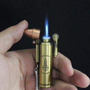 Wholesale Hunter Bullet Lighter Flint Free Fire Torch Lighter Metal Cigar Cigarette Lighter For Man Gift