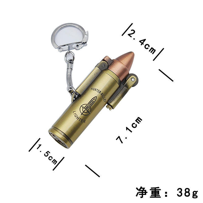 Wholesale Hunter Bullet Lighter Flint Free Fire Torch Lighter Metal Cigar Cigarette Lighter For Man Gift