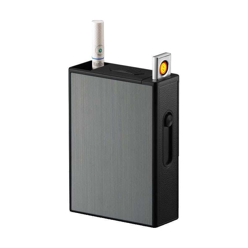 OEM Electronic Coil Cigarette Lighter Box Metal Lighter Case Usb Rechargeable Lighter Cigarette Case