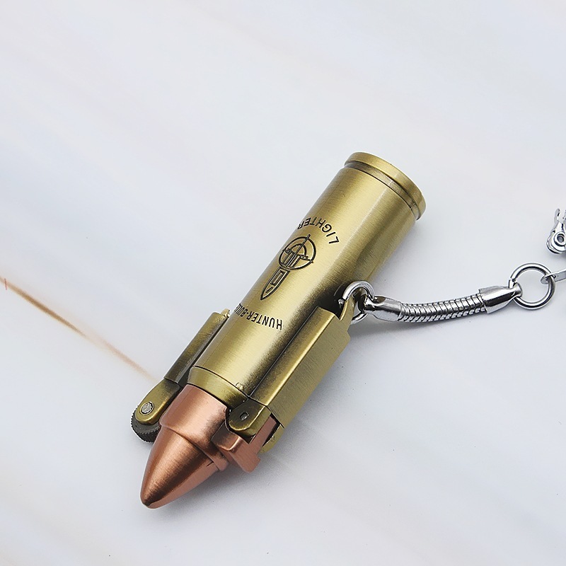 Wholesale Hunter Bullet Lighter Flint Free Fire Torch Lighter Metal Cigar Cigarette Lighter For Man Gift